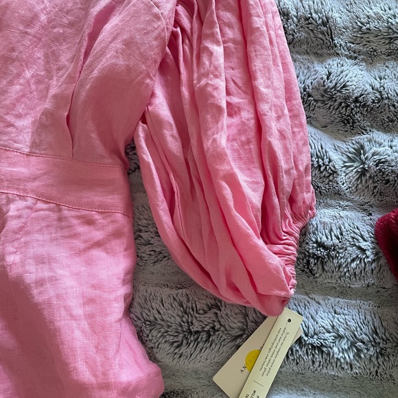 SWF puff sleeve linen romper NWT - Picture 7 of 7